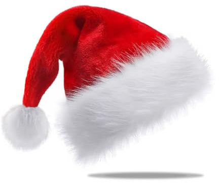 SexxLady 1 Pcs Gorro de Papá Noel, Gorro de Navidad para Adultos, Gorro Navideño para Niño, Fiesta de Navidad Gorro de Confort Suministros de Fiesta Festiva de año Nuevo