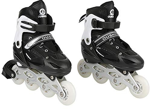 Patins en Ligne, Patin à roulettes, Patins à Glace, Rollers en Ligne à Taille Réglable Patins pour Enfants, Adolescents, Adultes, Débutants