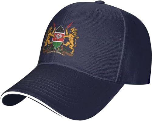 Baseballkeps vapen i Kenya basebollkeps justerbar golfhatt vintage truckerkeps för Outdoo vandring cykling, 520, M