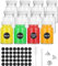 Hixava 12 Pièces 60ML Petites Bouteilles Petite Bouteille en Verre Vide Bouteilles Miniatures Bouteilles de Jus en Plastique avec Entonnoir Étiquettes Bouchon Brosse pour Jus Ginger Shot