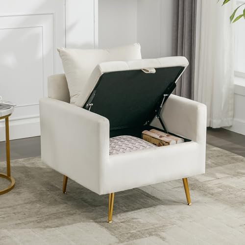 AIWMQYYF Poltrona per soggiorno, divano singolo, poltrona da lettura, pouf con spazio di archiviazione, cuscino decorativo e braccioli, poltrona imbottita per TV, divano singolo per soggiorno, camera