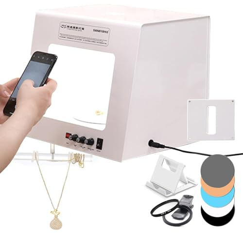 MLYYYDSS Caja de luz giratoria eléctrica para fotografía de Joyas de Oro y Plata, Caja de luz para Estudio fotográfico, softbox Giratorio Regulable para fotografía de Joyas, Video y escaneo 3D TB20