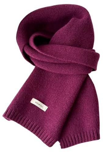 Generisch Winterschal Wollschal Weiche Warm Strickschal - 100% Wolle - Herbst Winter Einfarbig Gestrickter Schal Vielseitiger Kaschmir-Halsschal für Damen Herren, 160 x 20 cm (Lila)