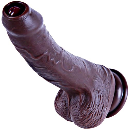Pene realistico nero da 20 cm con prepuzio mobile, silicone a doppia densità, con ventosa, giocattolo per stimolazione vaginale e anale, adatto a principianti, donne e coppie