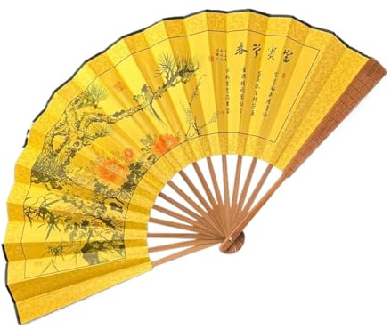 25 cm (10 tum) stora sidensolfjädrar i antik stil, Hanfu, handgjord gåva, klassisk manlig vikbar solfjäder för festival, fest, gör-det-själv-dekoration (färg 11)