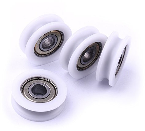 ATOPLEE 4St Runde Nylonscheibe U Lager Nutrollenrollenrad (Größe 4x15x6mm)