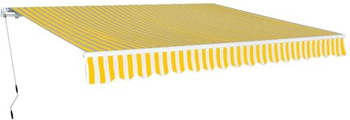 vidaXL Gelenkarmmarkise 400 cm Gelb/Weiß