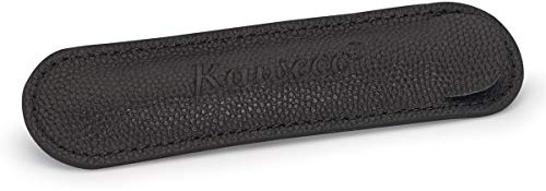 Kaweco Eco 1er Leder Etui Schwarz I Stifte Etui passend für die Liliput Serie I Schreibetui aus echtem Leder mit schöner Prägung I schicke & Klassische Stifttasche I Stiftetui 10,7 x 2,9 cm