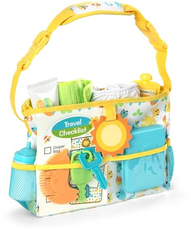 Melissa & Doug Mine to Love Travel Time Play Set for Dolls with Diaper Bag, Bottle, Sunscreen, More (17 pcs) - Baby Doll Accessories, Baby Doll Sets For Kids Ages 3+