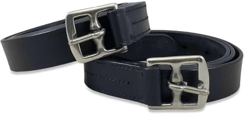 Avon Equine Cuero de estribo negro y marrón (46 a 56 pulgadas) (48 pulgadas, negro)