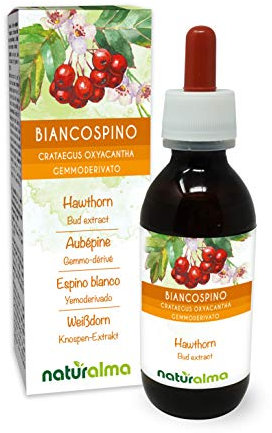Biancospino (Crataegus oxyacantha o Crataegus laevigata) Gemmoderivato analcoolico da giovani getti freschi Naturalma - Estratto liquido gocce 120 ml - Integratore alimentare - Vegano