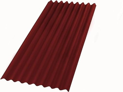 Generico LAMIERA BITUMINOSA lastra onduline Rossa 0,85x200 cm CONFEZII DA1 E 5 PEZZI -MORELLO RETI- (5)