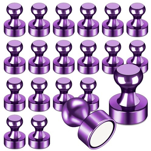 LOVIMAG Fridge Magnets 20Pcs Refrigerator Whiteboard Small Strong Magnet Classroom Kitchen Accessories Decorative Locker Set Decor Must Haves Office Calendar Refrigerador Magnetic Cute Crafts Purple