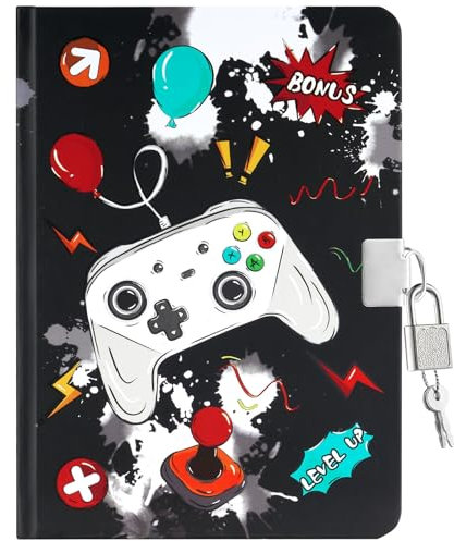 WERNNSAI Diario Secreto para Niños con Cerradura y Llaves - Cuaderno de Juego Luminoso A5 con Líneas para Escribir y Dibujar - Regalo Cumpleaños o Vuelta al Cole