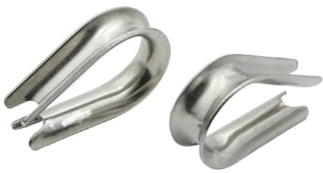 Ditale per fune metallica, 5/10pcs Morsetti di protezione for fune metallica in acciaio inossidabile 304 M2 M3 M4 M5 M6 M8 Squillo Linea di ancoraggio Ditali Anello Morsetto Anello di filo(M2)