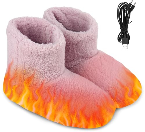 Mineup Electric Heated Slippers, USB Heating Slippers for Winter, Foot Warmer, Electric Shoes, Heated Slippers for Women, Men, Adults, Relieves Discomfort (35-38)