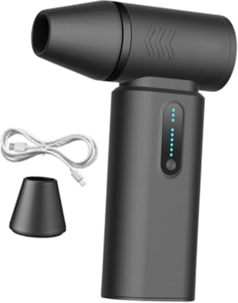 Soffiatore d'aria senza fili, potente turbina leggera turbina, spazzaneve per elettronica da campeggio, colore nero