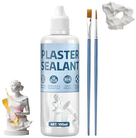 Miioto Colla per Ceramica, Sigillante per Gesso Ceramico, Adesivo per Figure in Gesso, Impermeabile Colle Potenti Trasparente Liquida per Incollare e Riparare Intonaco, Porcellana, Argill e DIY,100ml