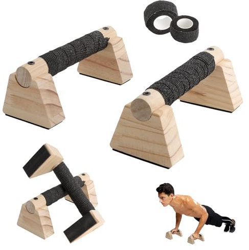 Lyfthandtag trä paralletter calisthenics utrustning ergonomiska push up barer med handledsskydd halkfria handtag för hemträning och fitness hemma