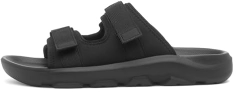 Shoe Zone - Mens Black EVA Twin Strap Slip On Mule Sandal