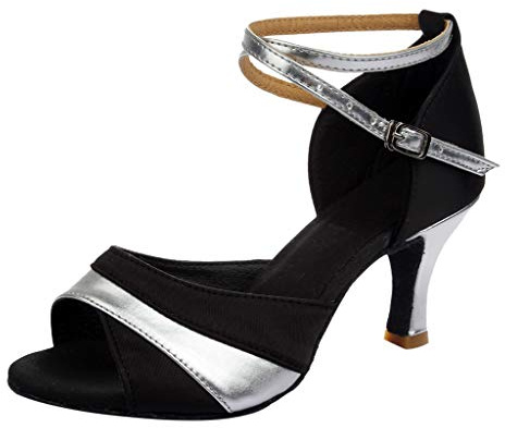 Klackskor dam elegant svart – latin dansskor för kvinnor nya klassiska stilar salsa ballroom Performance skor professionell träning dansskor höga klackar sandaler
