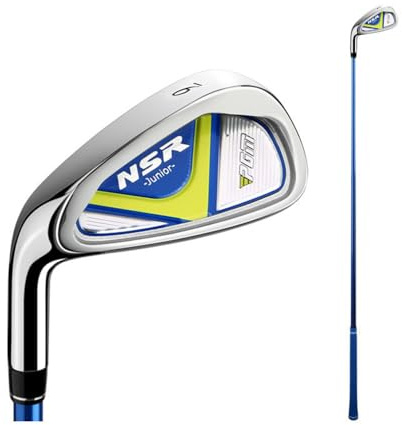 Fers de golf gauchers pour les enfants, arbre en graphite léger #7 ou #9 ensemble de fer avec boule et tee, Easy Swing Carbon Steel Head Clubs pour les jeunes débutants Garçons Filles En plein air Pra