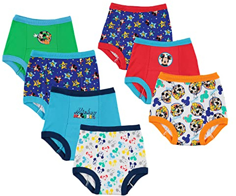 Disney Boys Mouse Potty Pants Multipack Baby and Toddler Underwear, Mickey Training 7pk, 4 Years