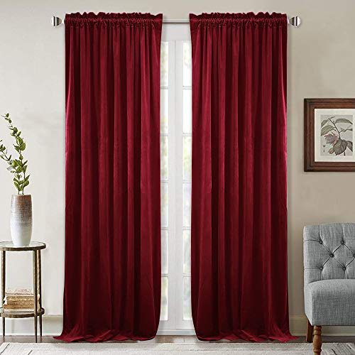 StangH Tende natalizie in velluto rosso a tema teatro, super morbide, isolate termicamente, 213,4 cm, per soggiorno, vacanze, decorative, per camera da letto principale, 132 x 213 cm, 2 pannelli