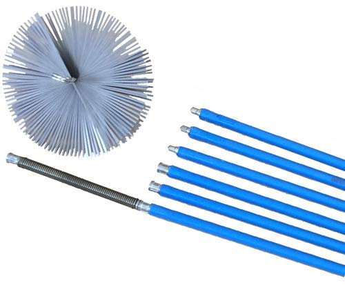 Kaminbesen aus Stahl Ø 250 mm. L. 8,40 m.