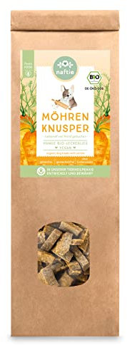 naftie Bio Leckerlis Möhren Knusper Hundekekse - nur für artige Hunde - Hundeleckerli vegan mit Buchweizenmehl - glutenfrei, handgebacken 150g