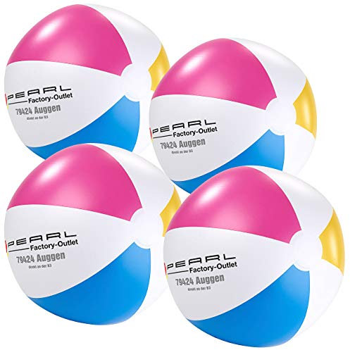 PEARL Aufblasbare Bälle: 4er-Set Aufblasbare Wasserbälle, Mehrfarbig, Ø 33 cm (Ball zum Aufblasen, Wasserball Aufblasen, Aufblasbarer)