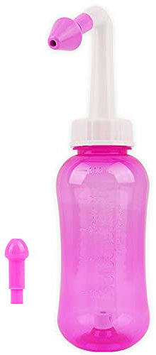 YSSMAO 1 Set 300ml Irrigatore nasale NASSALE RISCULTO NASSALE Bottiglia NASSALE Lavaggio Lavaggio nasale Protezione del Naso Evitare la rinite allergica Adulti Bambini Neti Pot,Rosa