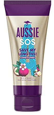 Aussie Conditioner SOS Save My Lengths Instant Detangling Vegan Frizz Ease Hair Conditioner For Damaged Hair, Knotty, Frizzy Hair With A Blend Of Australian Superfoods, 200ml