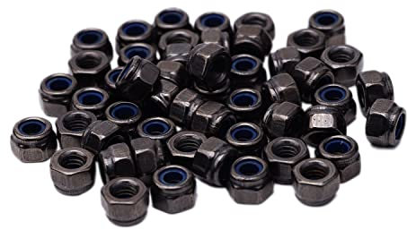 Écrous Autobloquants de Forme Basse Standard - Écrou de Sécurité en Acier Carbone Hexagonal (50Pcs, M3)