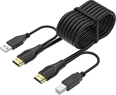 Yinker Câble USB HDMI KVM de 3 m pour commutateur KVM HDMI, alimenté par USB et transfert de données, 4K @ 60 Hz YUV 4:4:4