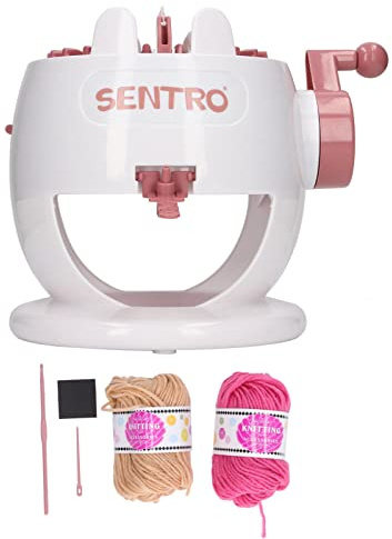 Ozgkee Máquina de Tejer para Niños Pequeños, 22 Agujas, 2 Cuerdas de Colores, Juguete de Tejer Redondo Giratorio Manual