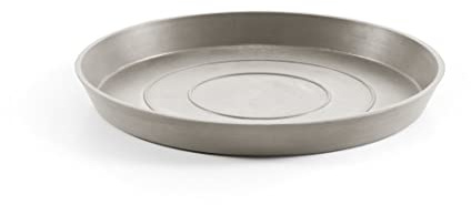 ECOPOTS Sottovaso per vaso di fiori Amsterdam marrone grigio – Diametro Ø 40 cm rotondo grande – Piattino per vaso in plastica riciclata – Sottopentola moderno per interni ed esterni