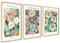 Stilvolles Blumen Bilder Set | 3 Stück 30x40cm | Flower Market Vintage Poster Set Kunstdruck | Wohnzimmer Wall Art | ohne Rahmen