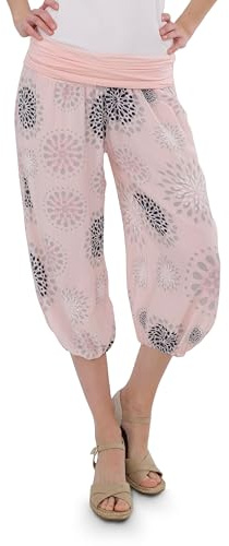 Malito More Than Fashion Pantalon de Survêtement avec Impression Estival Sweatpants Baggy 7182 Femme Taille Unique, Couleur : rose., 40-48