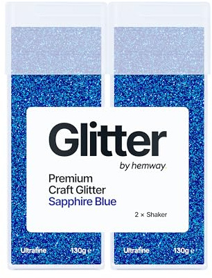 Hemway Craft Glitter Shaker Sapphire Blue 130g x2 Pack Ultrafine | for Resin & Epoxy Crafts, Christmas Art Supplies, Nail, Body, Face, Eye, Festival, Crafting, Slime, Sparkle