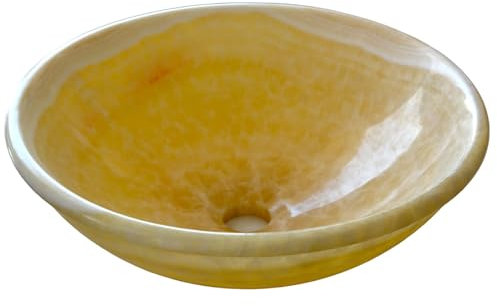 CBAM Waschbecken aus natürlichem Onyx, Inneneinrichtung, Badezimmer-Innenausstattung, Durchmesser 42 cm