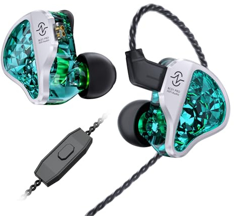 Yinyoo CCZ Harmony BC01 Pro Écouteurs filaires, Écouteurs Gaming, IEM Pilote Hybride 1DD 1BA, écouteurs Intra-Auriculaires, Casque avec Micro pour Jeux, Ordinateur Portable