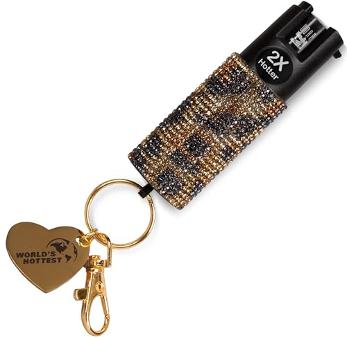 UDAP Cheetah Keychain Pepper Spray - Maximum Strength Self Defense Spray, World’s Hottest Red Pepper Formula, Police & Military OC Spray, Compact, Fast Access, Stream, 0.4 oz