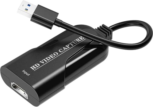 Video Capture Card, Audio Capture Card, USB 3.0 Capture Card 4K HDMI Loop-Out, 1080P 60FPS Capture Videogiochi per Streaming, Gaming e Broadcasting Xbox/PS4/PS5/OBS/PC