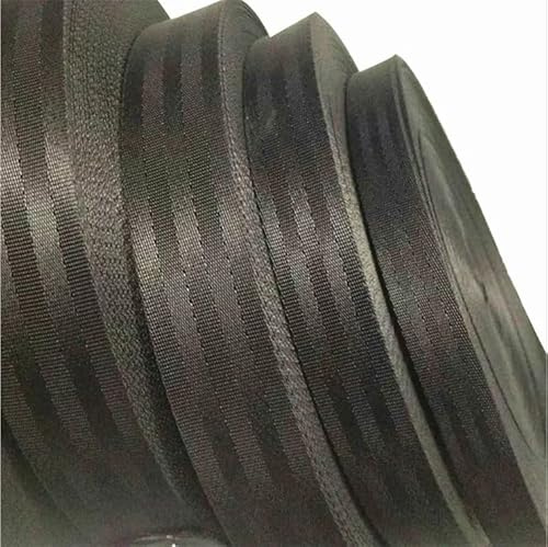 WEOKDFHA sadelgjord 10 meter nylonväv säkerhetsbälte dator jacquardband ryggsäck band sömnad väska tillbehör (svart 25 mm)