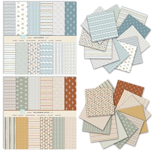 48 Pezzi Carta Decorativa Carta Scrapbooking Adatti per Album Fotografici Fai Da Te Creazione di Biglietti e Materiali per Scrapbooking per Decoupage 6 Pollici (Circa 15*15cm)