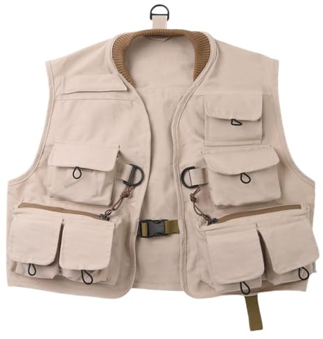 AMISENK Gilet da pesca a mosca gilet multi tasca per bambini attrezzatura da trota all'aperto accessorio per giovani gilet da pesca