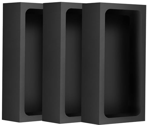 MUELODSIC Set de 3 Crisoles para Fundición de Metales de Grafito Diseño Negro Fácil Instalación y Almacenamiento Seguro Herramienta para Horno