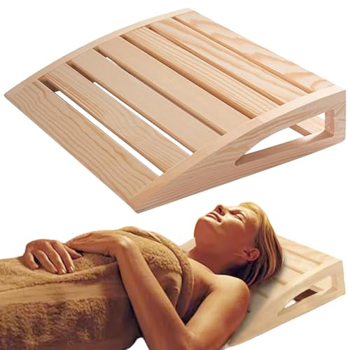 Cuscino in legno, poggiatesta per sauna Supporto ergonomico per il collo Cuscino in legno Rilassamento Accessori per sauna rustici per uomini e donne