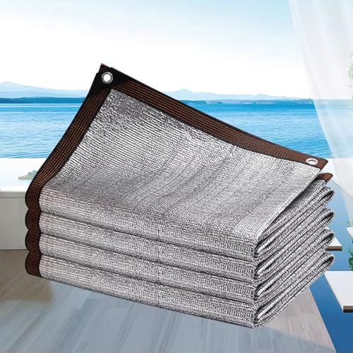 99% UV-Resistant Shade Cloth, Heat Reflective Aluminum Foil Shading Net, Greenhouse Sun Shade Sail, Insulation Cool Down Tarp, Thickened Mesh Cover